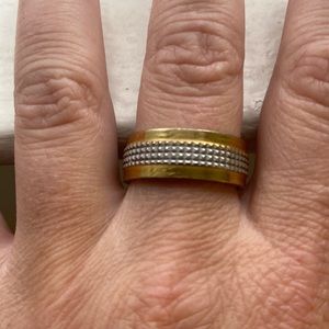 Stainless Steel Two Tone Mens Ring